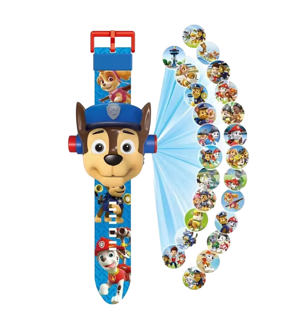 Foto 2 pulgar | Reloj Proyector BELUG color Azul 24 Imágenes Paw Patrol Chase más Pegatina para Niños