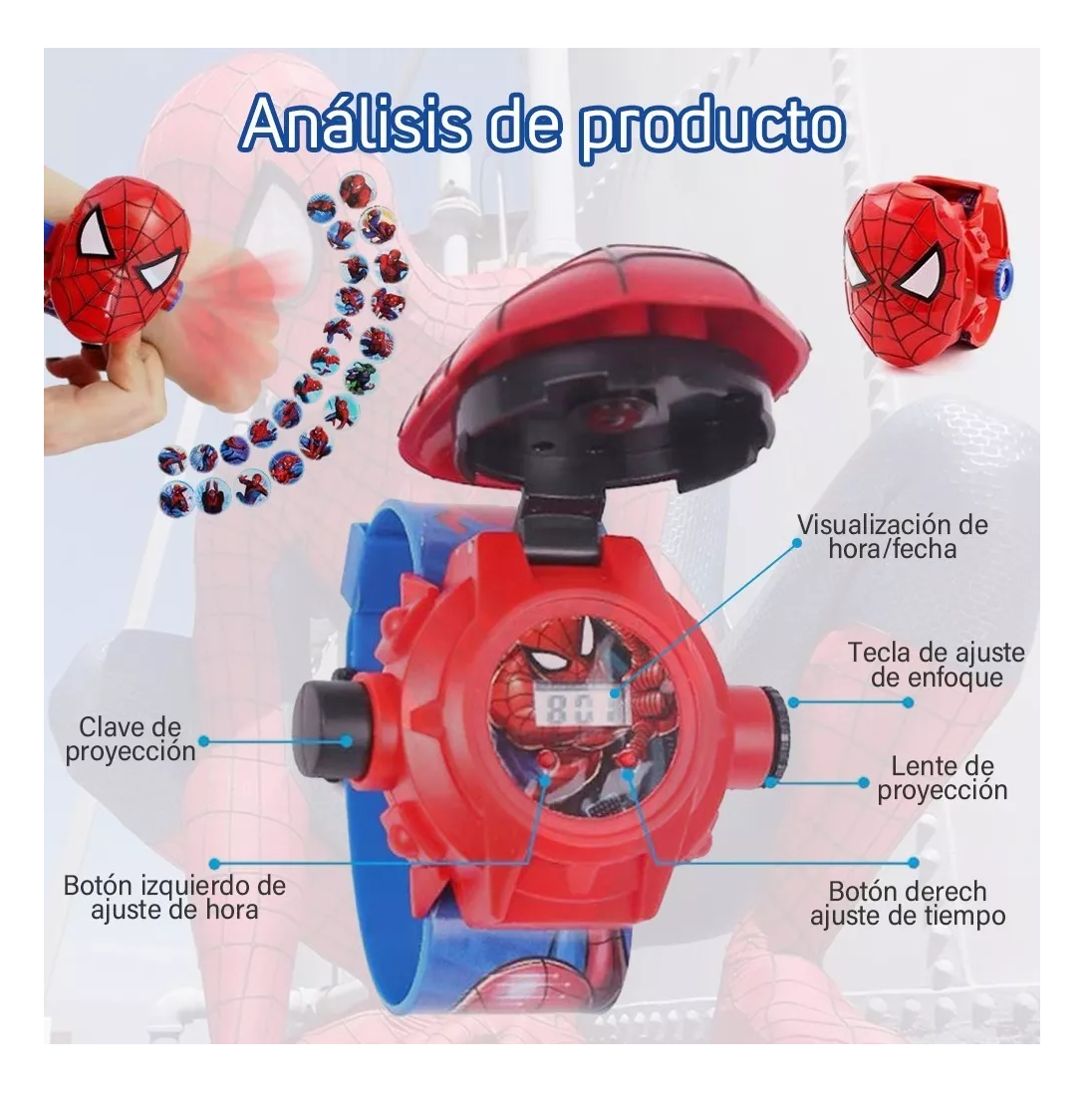 Foto 5 pulgar | Reloj Infantil Belug de Spider-Man