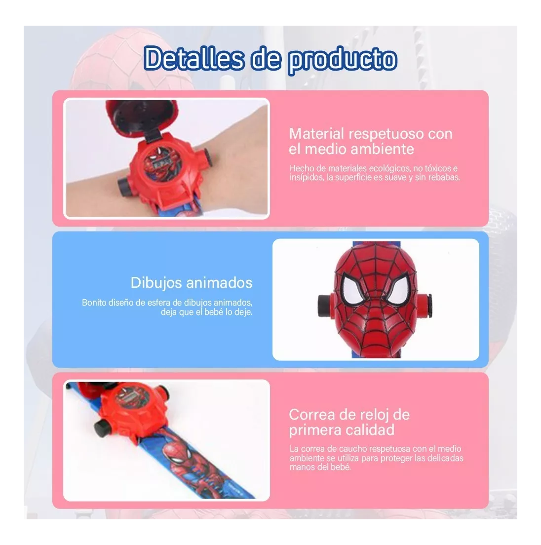 Foto 6 pulgar | Reloj Infantil Belug de Spider-Man