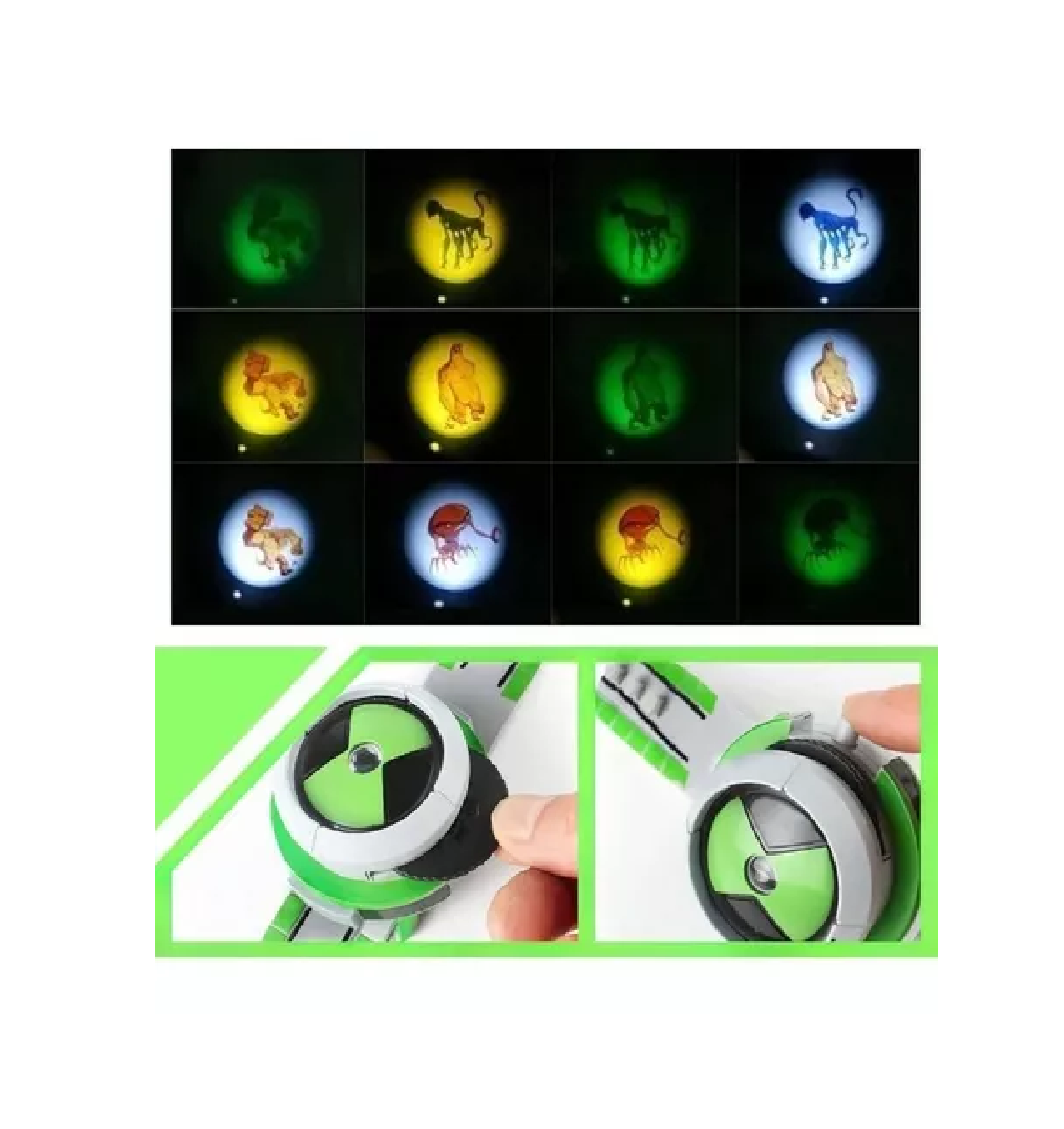 Foto 5 pulgar | Reloj Proyector de Imágenes Ben 10 Blanco/Verde para Niños