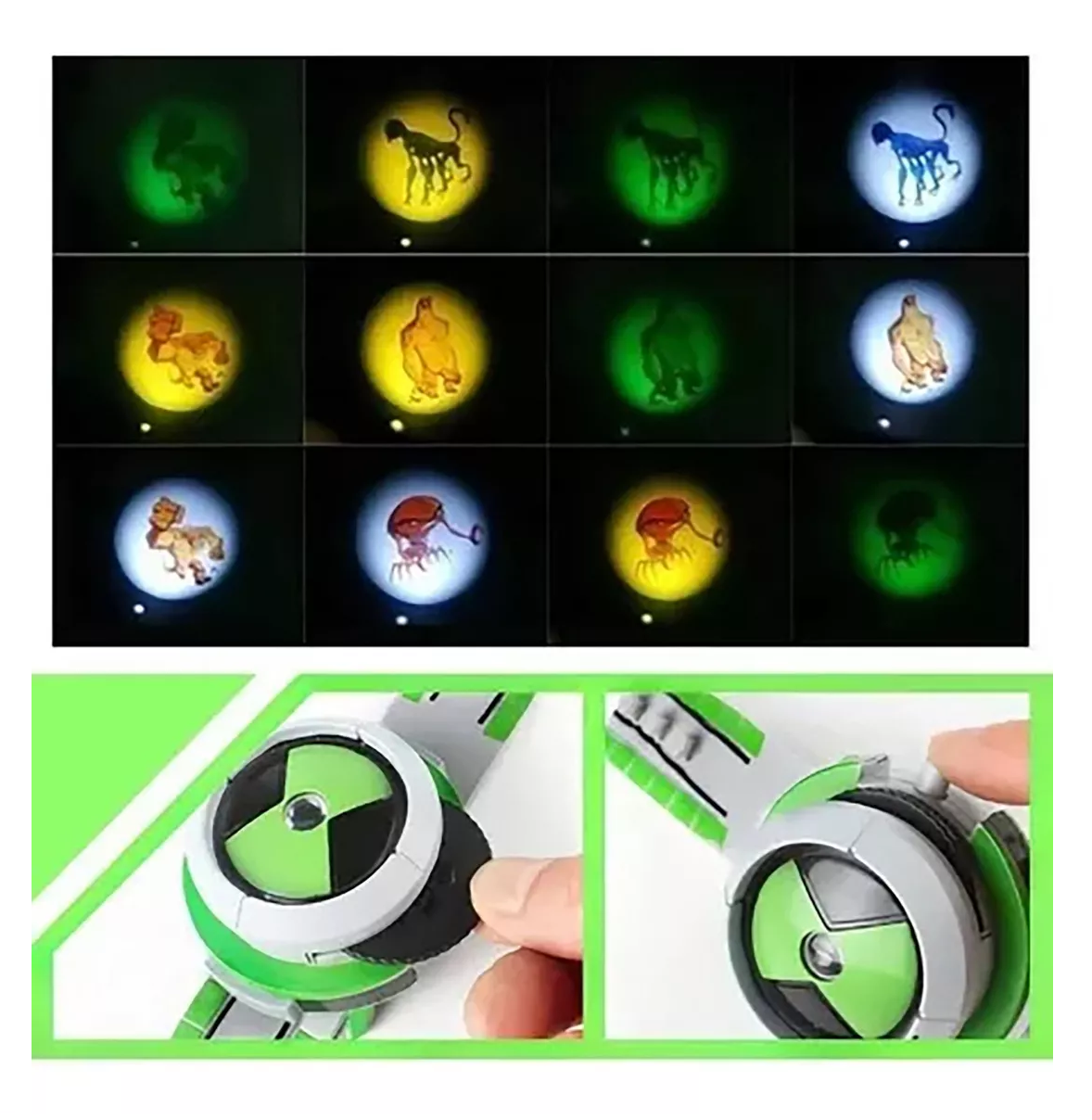 Foto 3 pulgar | Juguete Reloj Proyector de Imágenes Ben 10 Blanco/Verde para Niños