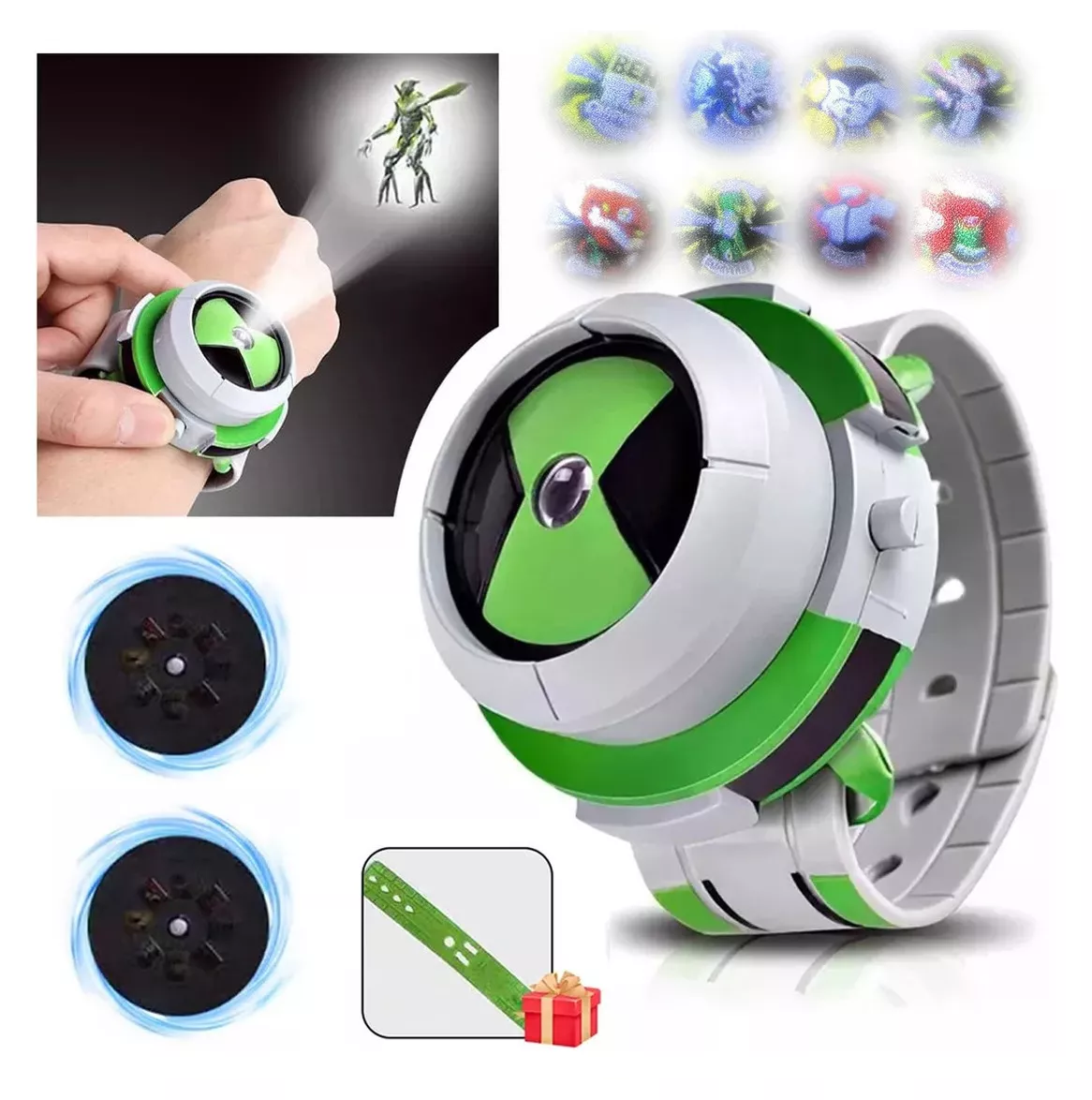 Foto 4 pulgar | Juguete Reloj Proyector de Imágenes Ben 10 Blanco/Verde para Niños