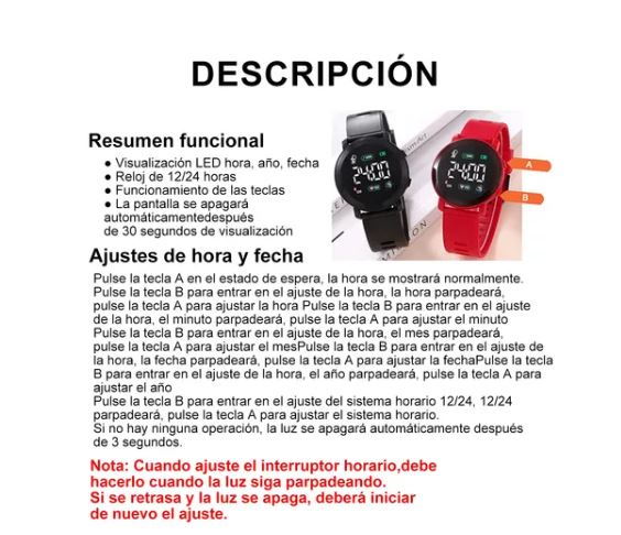 Foto 4 pulgar | Relojes Led Wünd Digital Touch Negro y Rojo 2 Piezas para Niños