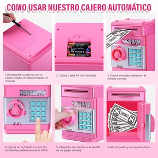 Foto 4 | Alcancía Electrónica Diseño De Caja Fuerte Mila Lady Bugg