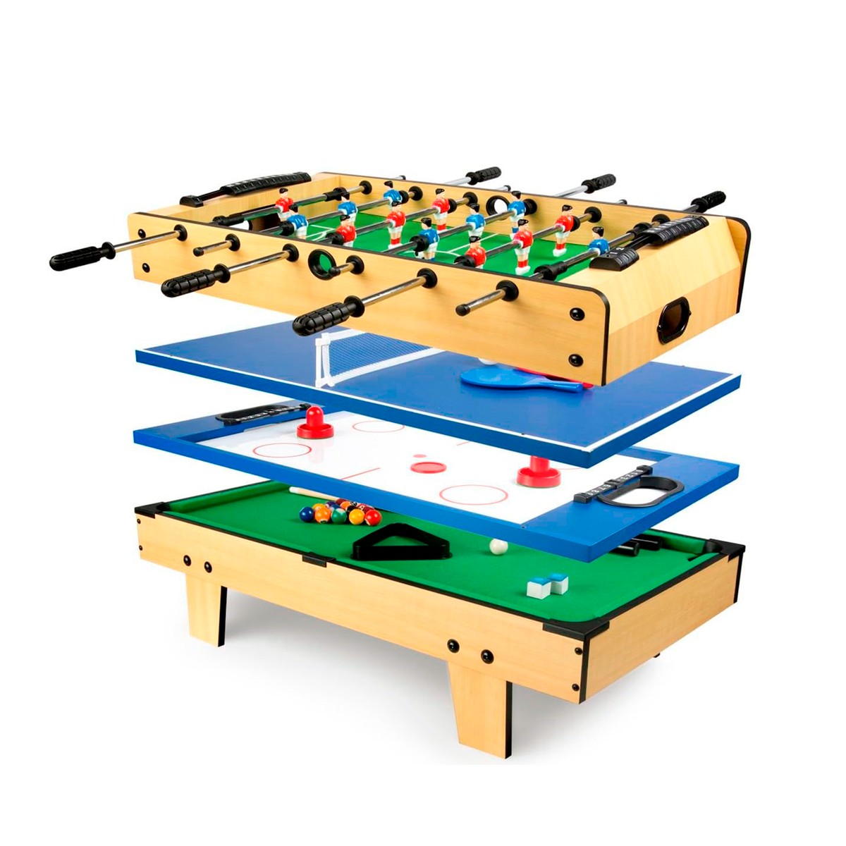 Foto 2 pulgar | Mesa Multijuegos 4 En 1 Futbolito Billar Ping Pong Y Hockey