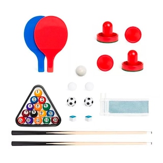 Foto 7 | Mesa Multijuegos 4 En 1 Futbolito Billar Ping Pong Y Hockey