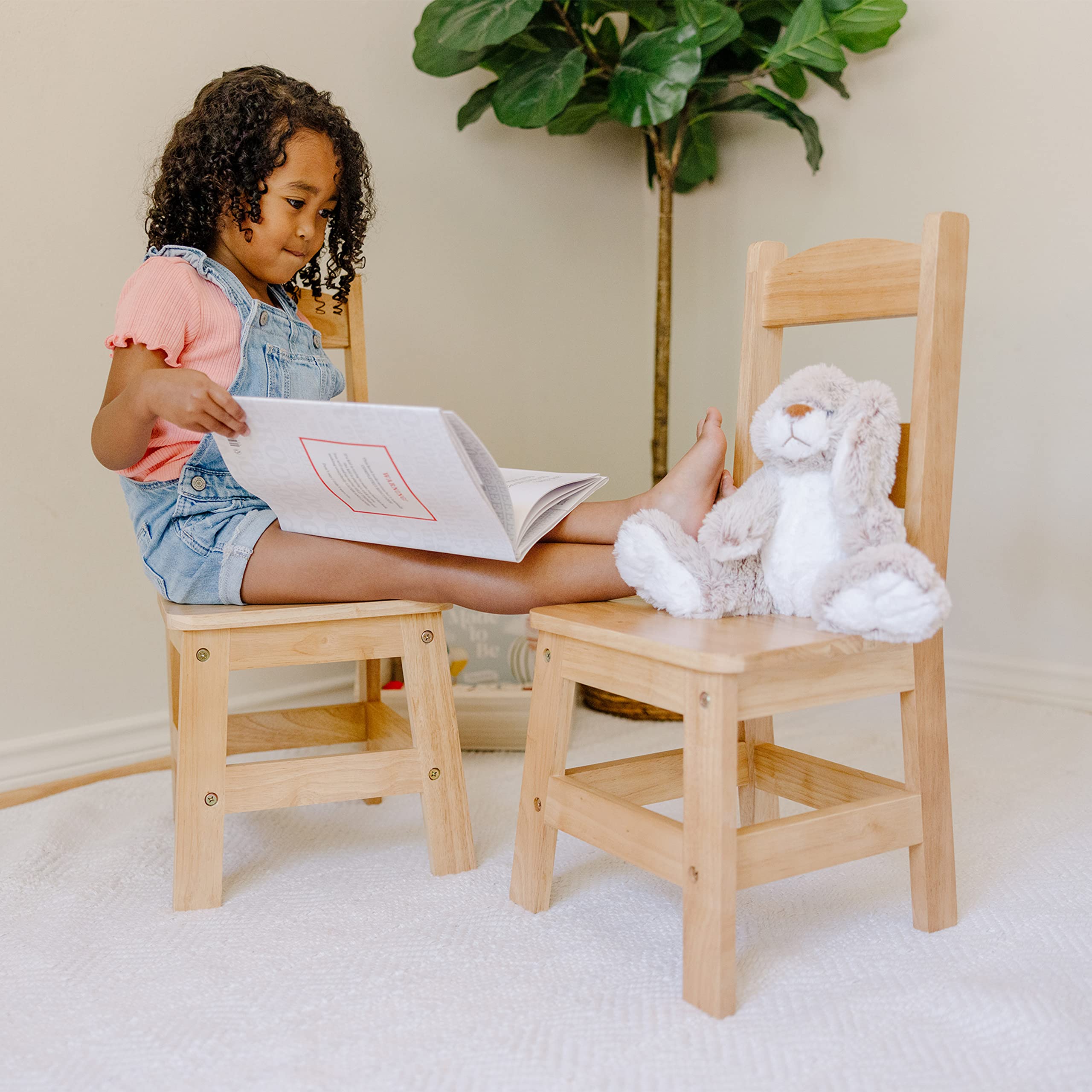 Foto 7 | Set De 2 Sillas De Madera Melissa & Doug Para Sala De Juegos Para Niños - Venta Internacional.