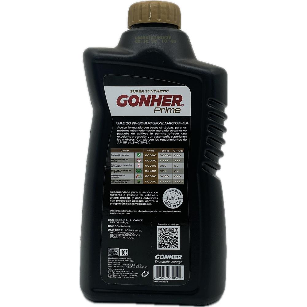 Foto 3 pulgar | Aceite De Motor 946 Ml Gonher Prime 10w30