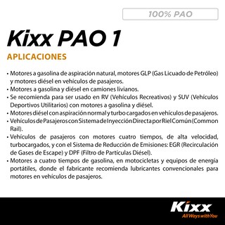 Foto 3 | Aceite De Motor Sintético Kixx Pao 1 Sn 0w-30, 4l