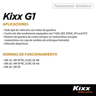Foto 3 | Aceite De Motor Sintético Kixx G1 Sp 5w-20, 4l