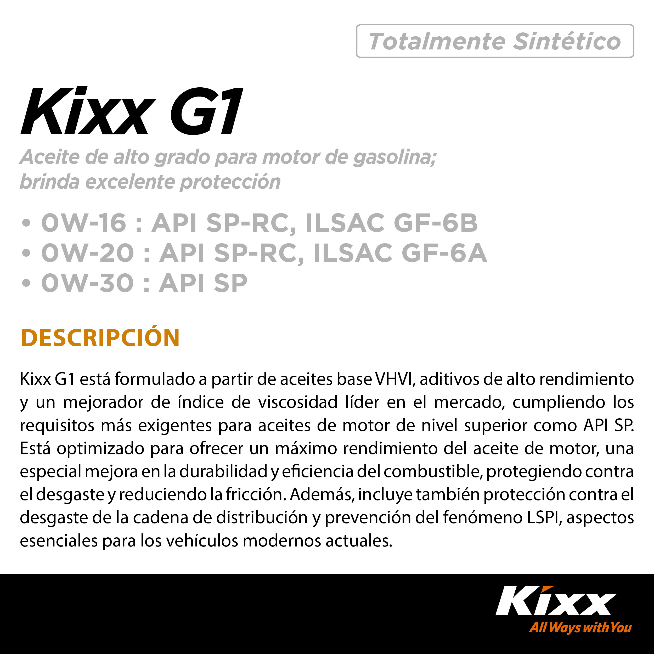 Foto 3 pulgar | Aceite De Motor Semi-sintético Kixx G1 Sp 10w-30, 1l