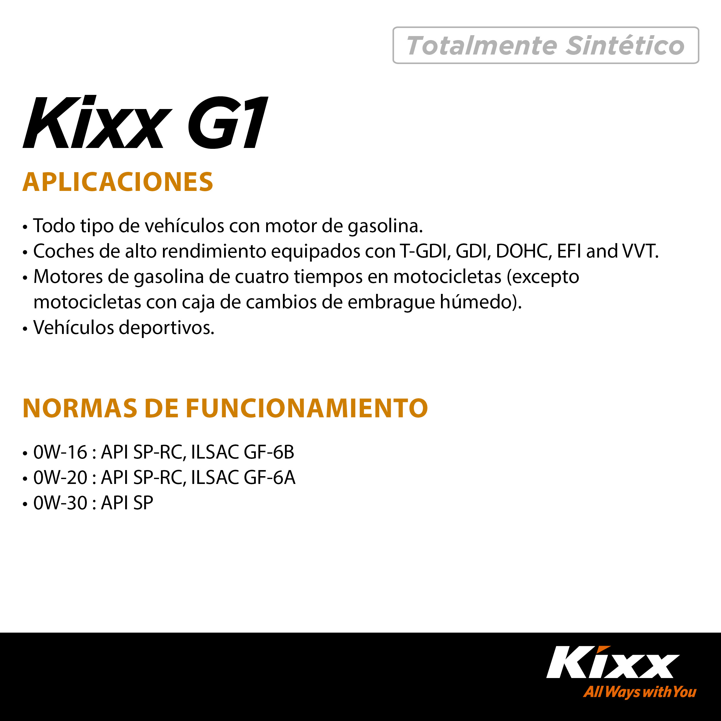 Foto 4 pulgar | Aceite De Motor Sintético Kixx G1 Sp 5w-30, 1l