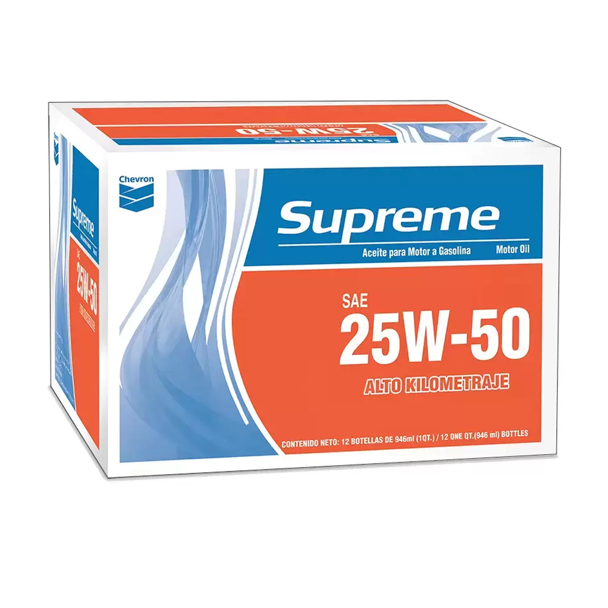 Foto 4 pulgar | Aceite Para Motor A Gasolina Chevron Alto Kilometraje 25w-50 12pz