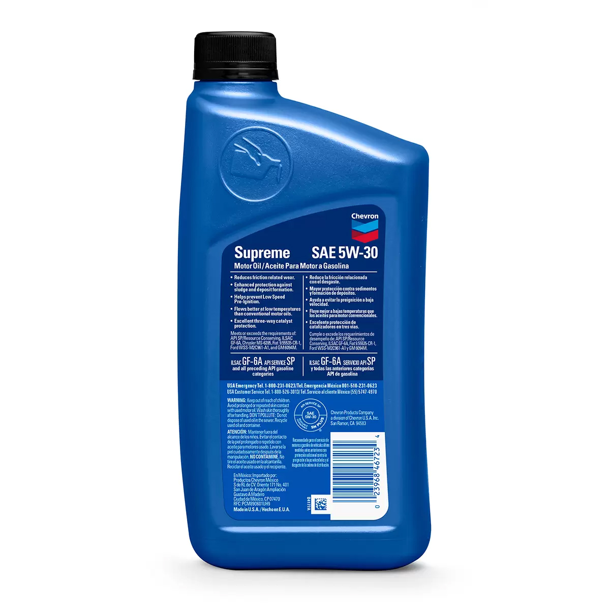 Foto 4 pulgar | Aceite Para Motor A Gasolina Chevron Supreme 5w-30 12pz
