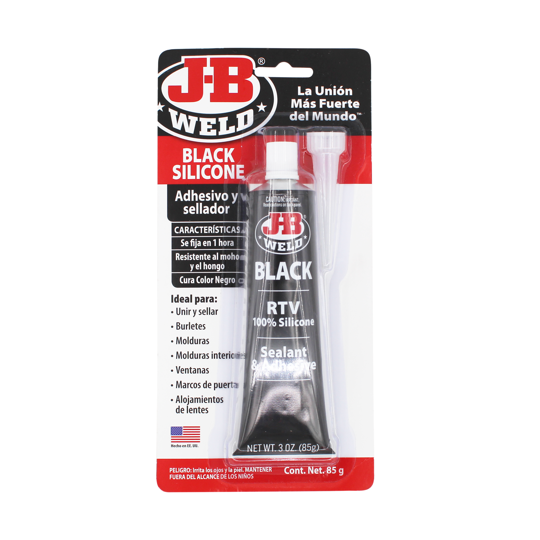 Foto 2 pulgar | J-b Weld  Sellador Y Adhesivo De Silicon Negro  31319spa  85gr.
