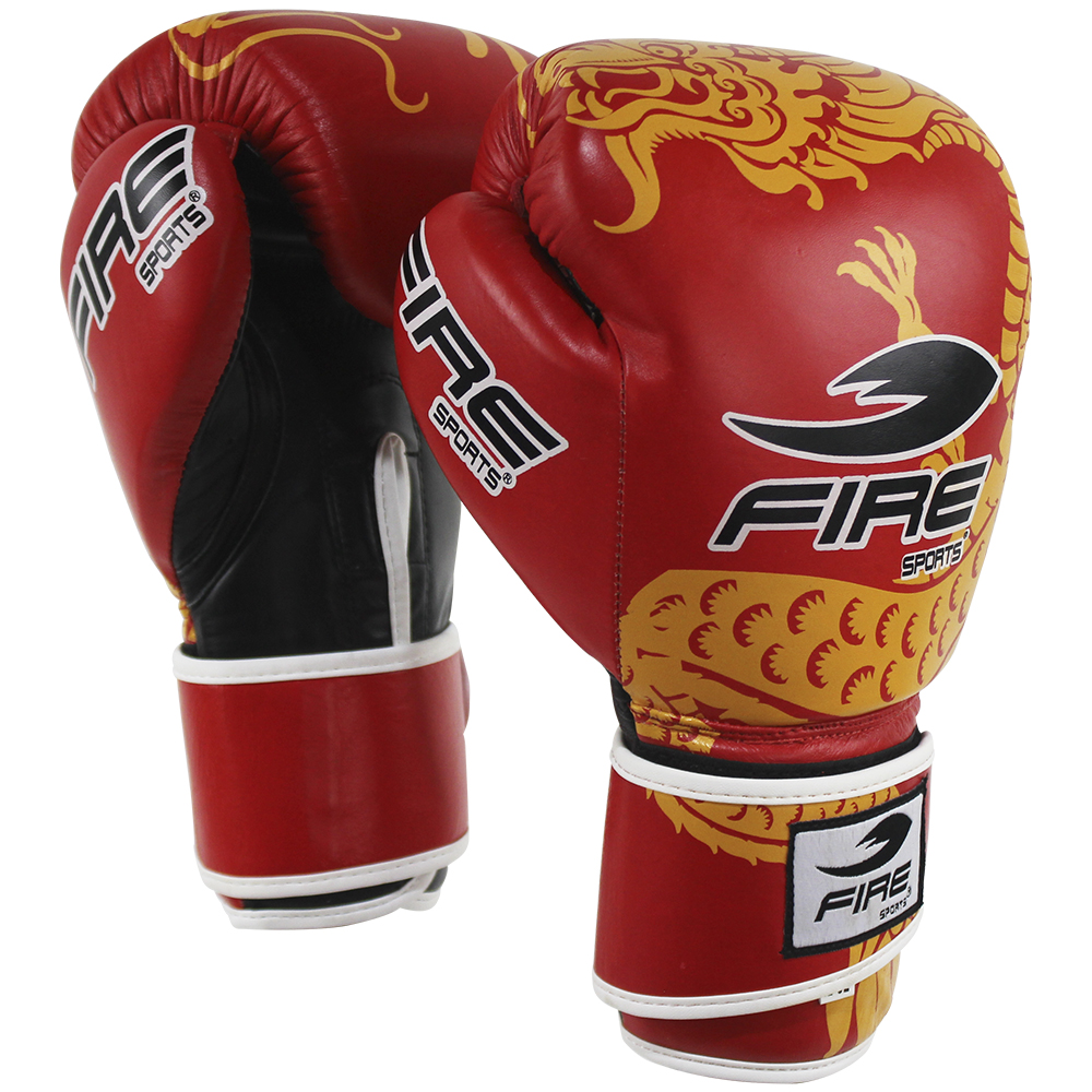 Foto 2 pulgar | Guantes de Box de Piel Fire Sports Dragón 12oz color Rojo