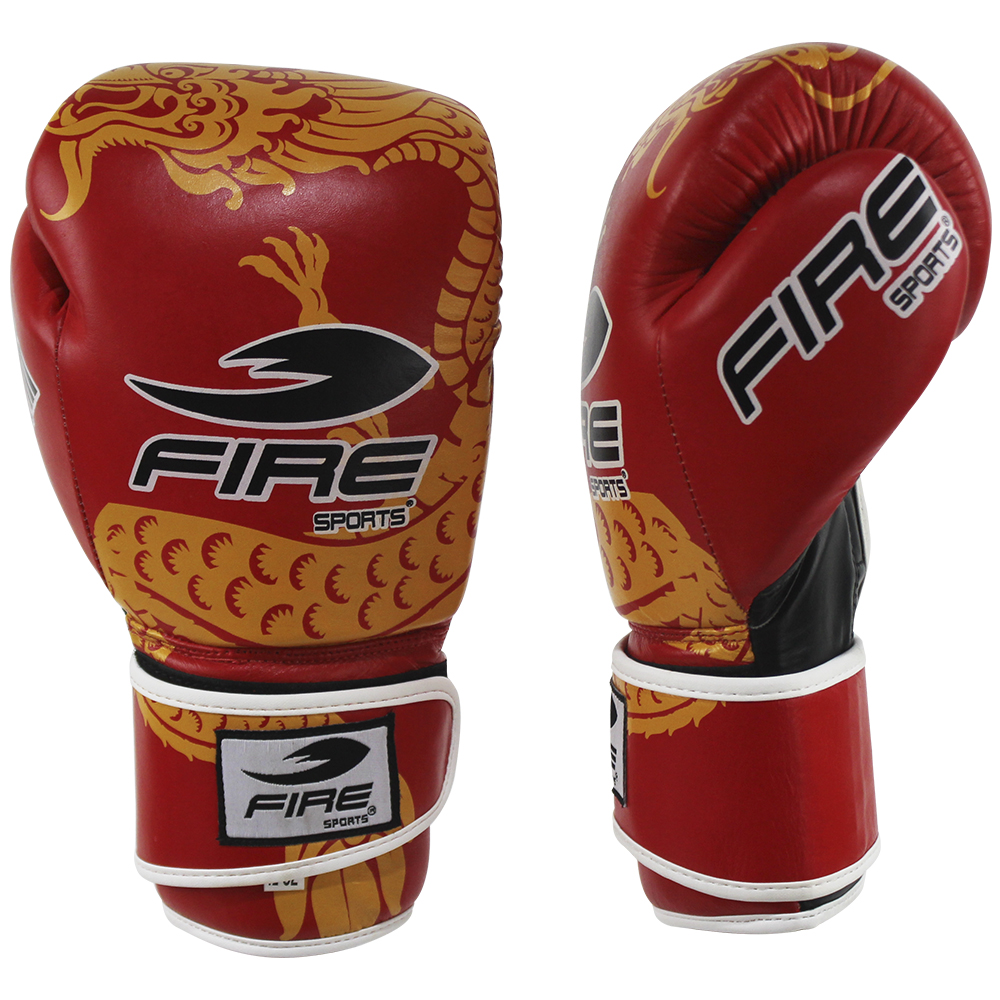 Foto 4 pulgar | Guantes de Box de Piel Fire Sports Dragón 12oz color Rojo