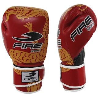 Foto 3 | Guantes de Box de Piel Fire Sports Dragón 12oz color Rojo