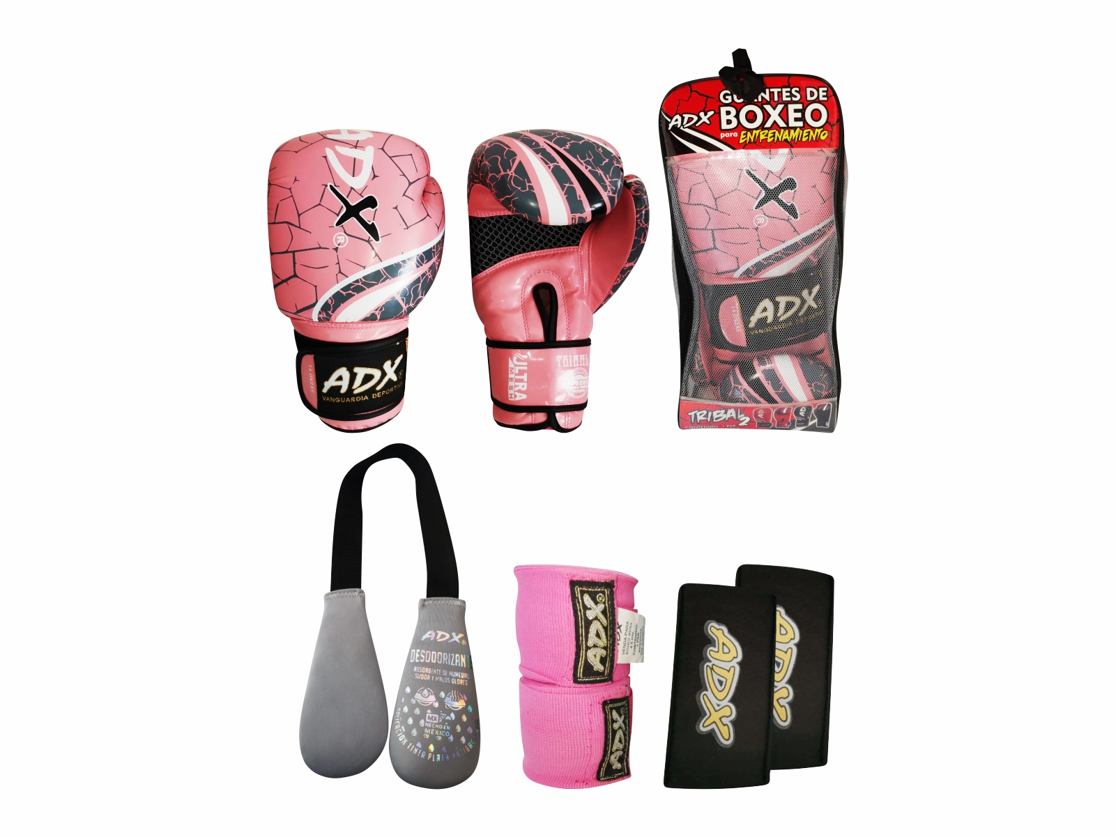 Guantes Femenil para Box Adx Tribal Pu más Complementos 10 oz color Rosa