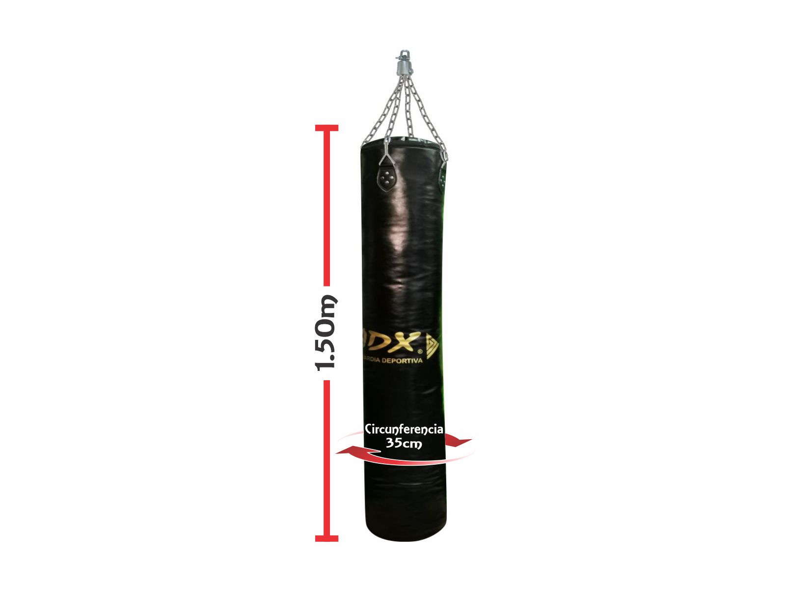 Foto 3 pulgar | Costal de Box Adx Banana color Negro Reforzado 150x35cm más Cadena y Destorcedor