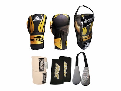 Foto 1 | Kit 2 Guantes de Entrenamiento para Box Adx Alipk más Complementos Dorado 16 Oz