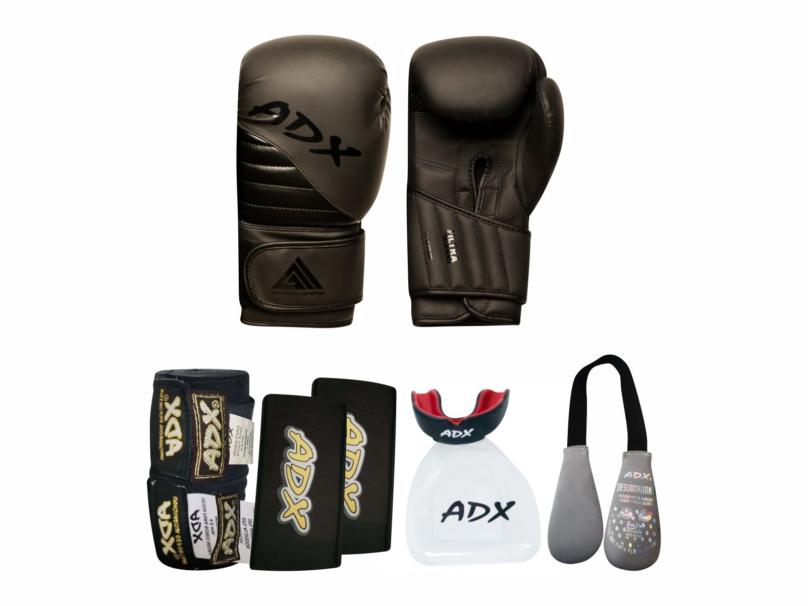 Foto 2 pulgar | Kit de Guantes para Boxeo Strong color Negro 16 Oz