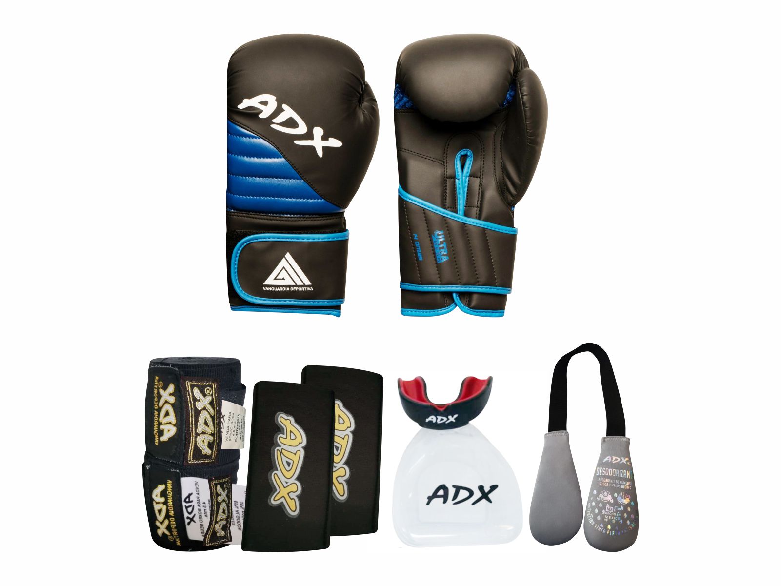 Kit de Guantes para Boxeo Strong color Azul 16 Oz