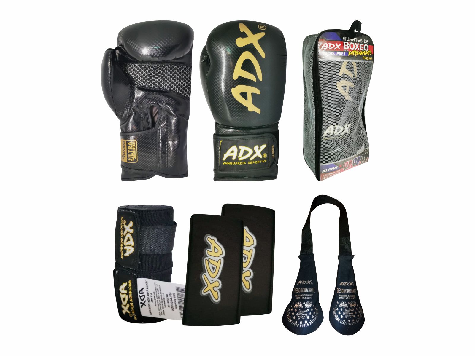 Foto 3 pulgar | Kit de Guantes Prisma Adx color Negro de 16 Oz