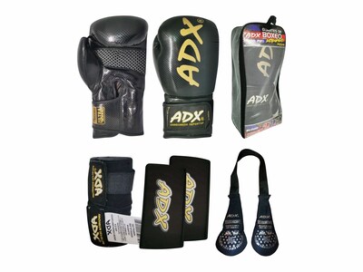 Foto 2 | Kit de Guantes Prisma Adx color Negro de 16 Oz