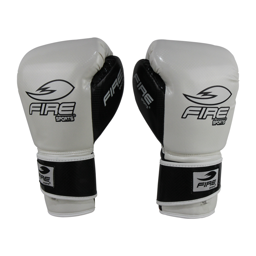 Foto 4 pulgar | Guantes de Box Pvc Fire Sports Entrenamiento 12 Oz color Blanco