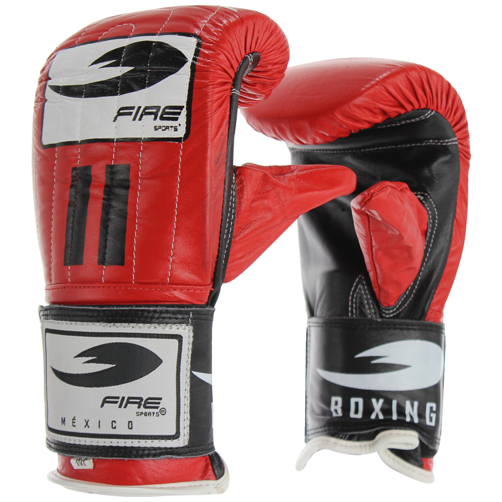 Foto 2 pulgar | Par Guanteletas En Piel Fire Sports Entrenamiento Boxeo Rojo/negro T-chica