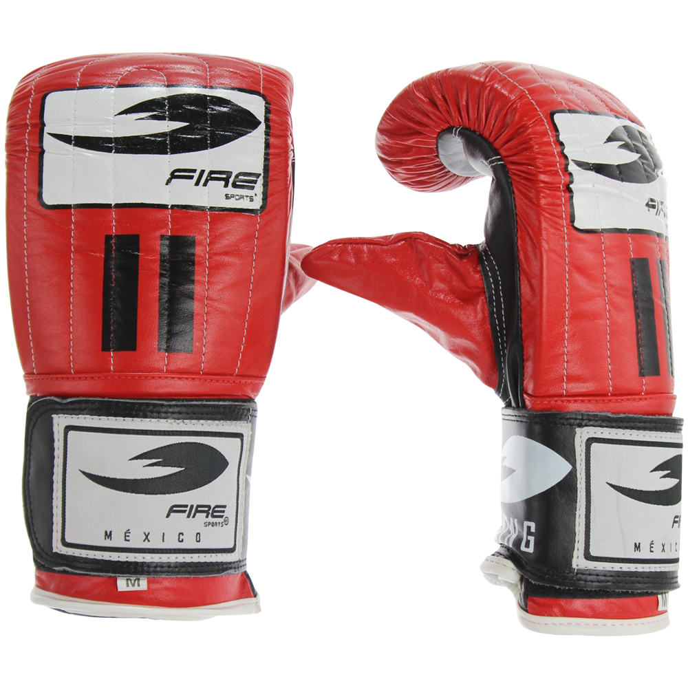 Foto 4 pulgar | Par Guanteletas En Piel Fire Sports Entrenamiento Boxeo Rojo/negro T-chica