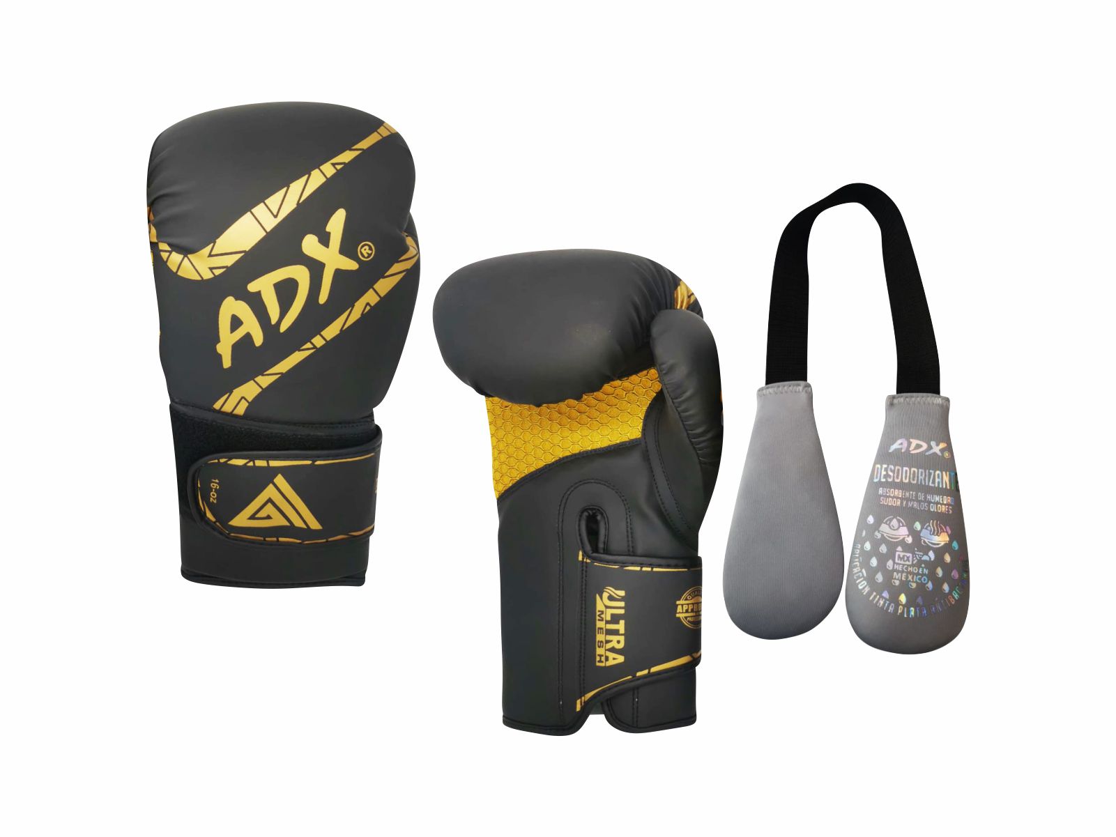 Foto 2 pulgar | Kit Guantes para Boxeo Adx Triángulo color Dorado 14oz