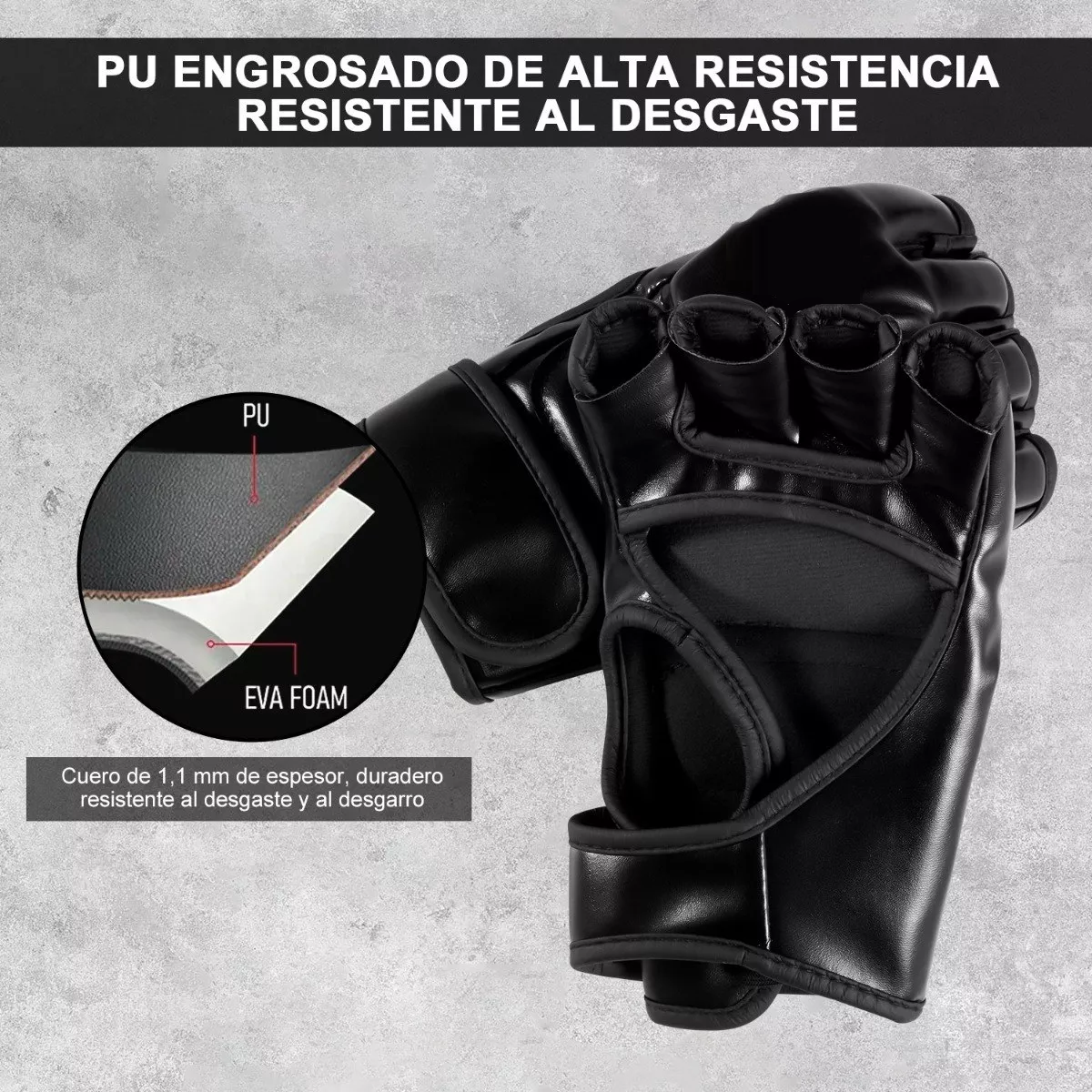 Foto 5 pulgar | Guantes Eo Safe Imports Esi-5578 Negro de Cuero PU para Boxeo