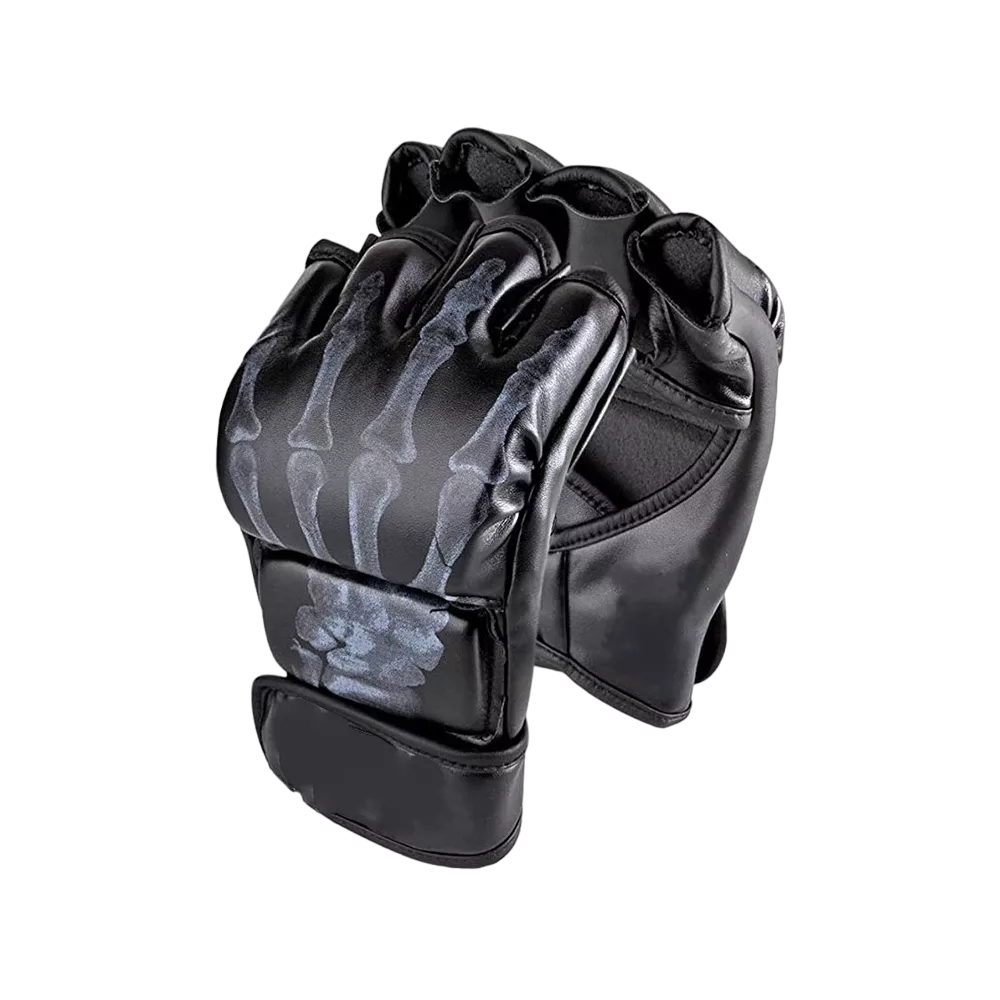 Guantes de Boxeo color Negro Belug con Entrenamiento de Medio Dedo