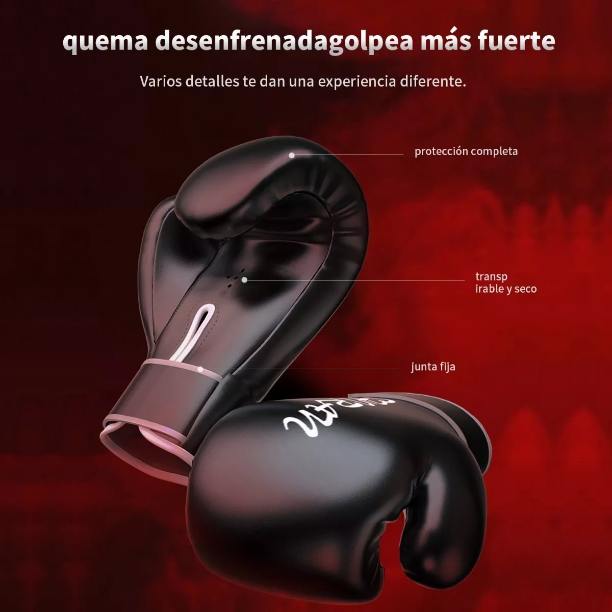 Foto 4 pulgar | Guantes de Boxeo Profesionales Resistentes Eo Safe Imports Esi-10675 Negros