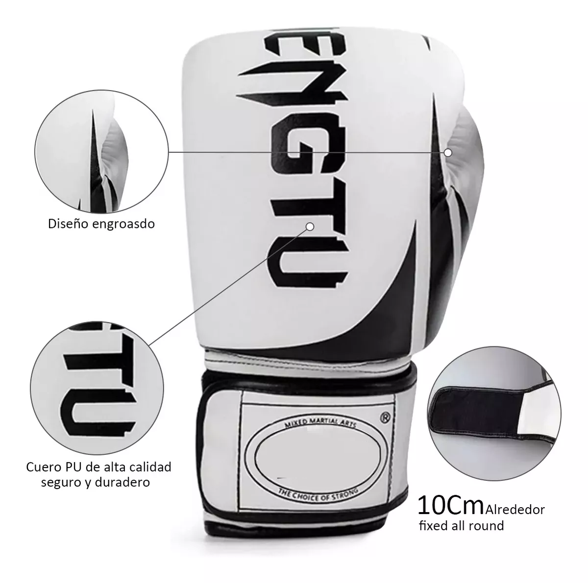 Foto 3 pulgar | Guantes Eo Safe Imports Esi11137 Blancos para Kickboxing