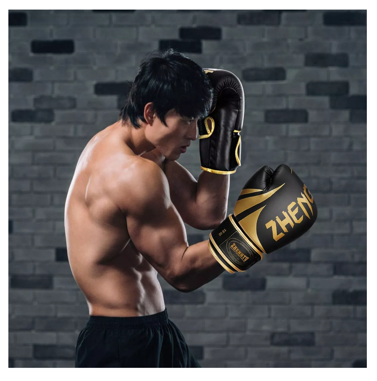 Foto 5 pulgar | Guantes De Box Para Kickboxing,strap Velcro 14 Oz Golden