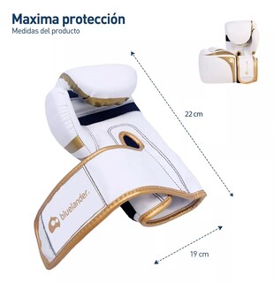 Foto 5 | Guantes De Box Entrenamiento Kickboxing Adulto Velcro 8-12oz Blanco/dorado