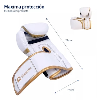 Foto 5 | Guantes De Box Entrenamiento Kickboxing Adulto Velcro 8-12oz Blanco/dorado