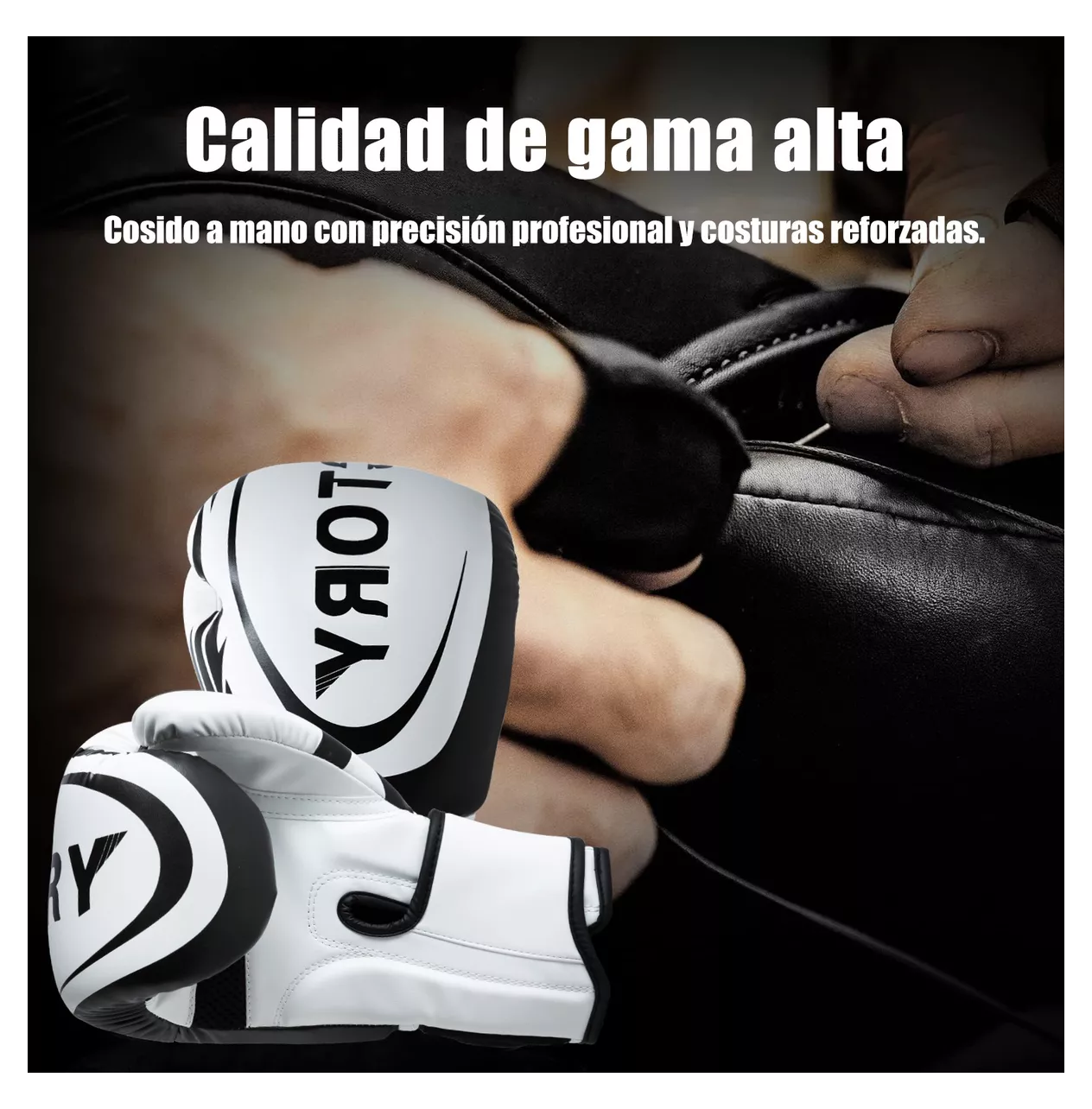 Foto 3 | Guantes De Box Para Kickboxing Strap Velcro 16 Oz Blanco