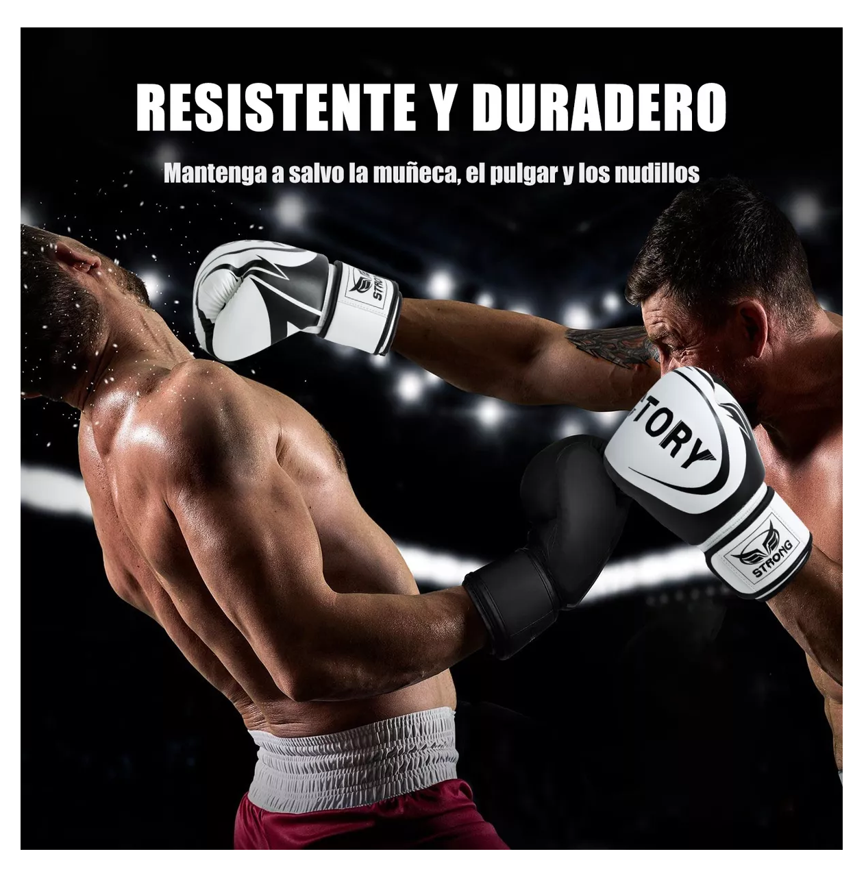 Foto 5 pulgar | Guantes De Box Para Kickboxing Strap Velcro 16 Oz Blanco