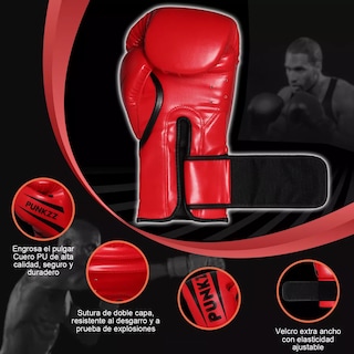 Foto 2 | Guantes De Box Para Kickboxing, Strap 16oz Eo Safe Imports Esi-14871 Rojo