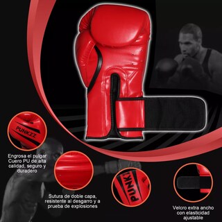 Foto 2 | Guantes De Box Para Kickboxing, Strap 140z Eo Safe Imports Esi-14870 Rojo