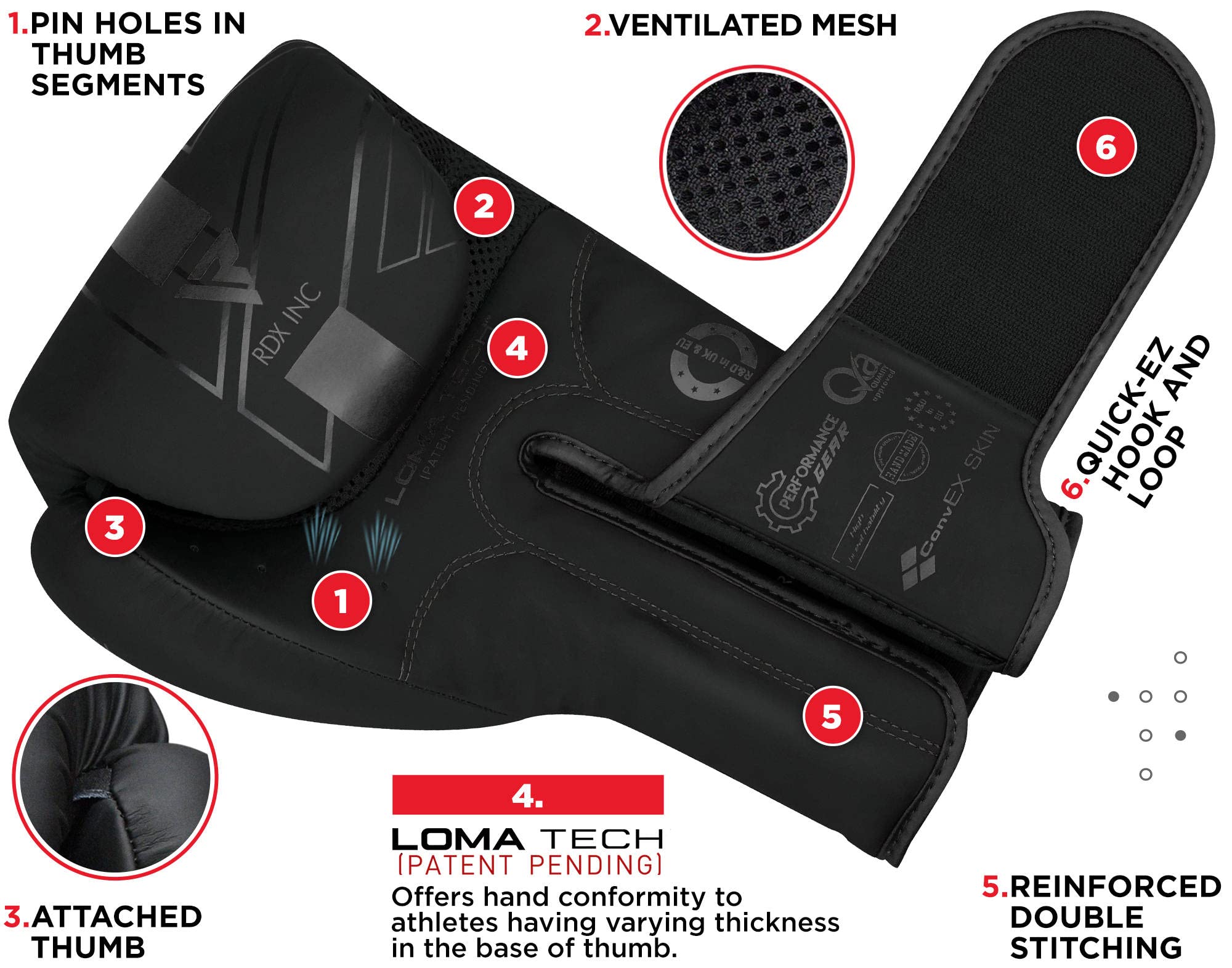 Foto 5 pulgar | Guantes De Boxeo De La Serie Rdx Kara Para Entrenamiento, 14 Oz - Venta Internacional.