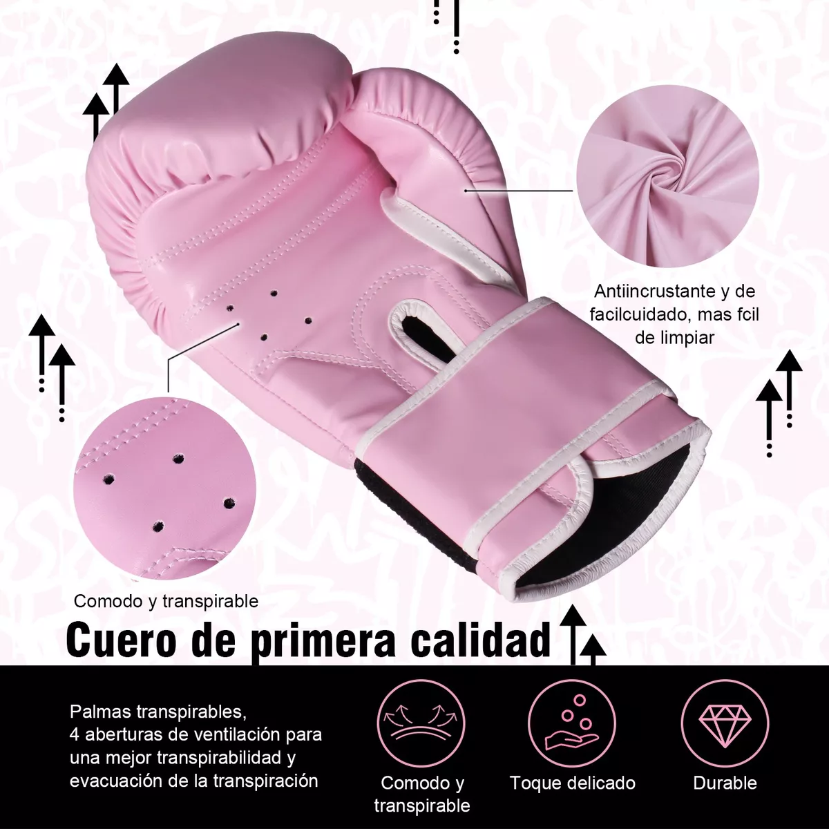 Foto 3 | Guantes de Box Para Kickboxing 12oz  Eo Safe Imports  Esi-18060 Rosa