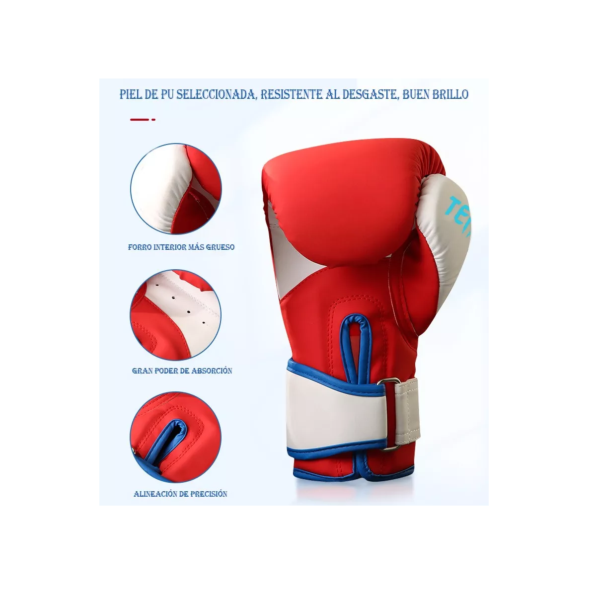 Foto 3 pulgar | Pack Combo Guantes de Boxeo Espesos Eo Safe Imports ESI-18065 Rojo Talla 14 Oz