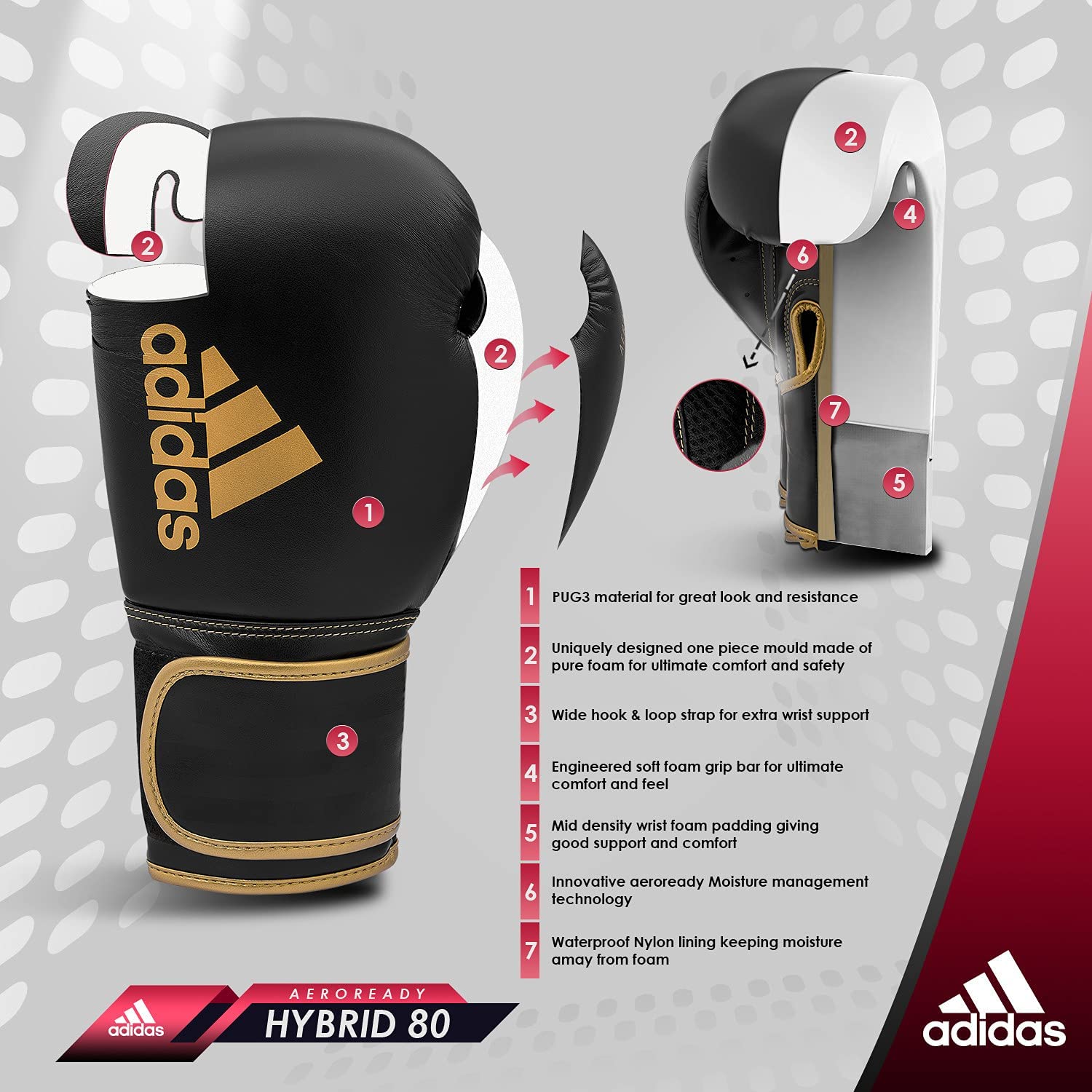 Foto 7 pulgar | Guantes De Boxeo Adidas Hybrid 80 Para Boxeo, Kickboxing, Mma - Venta Internacional.