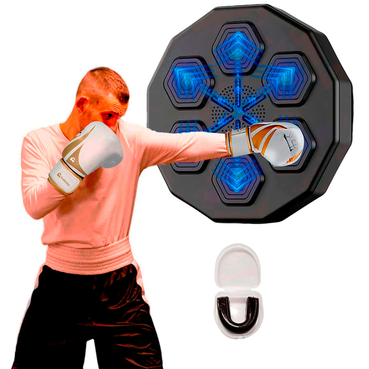 Foto 5 pulgar | Kit Maquina De Boxeo Con Guantes De 12 Oz Bluelander Blanco Con Protector Bucal