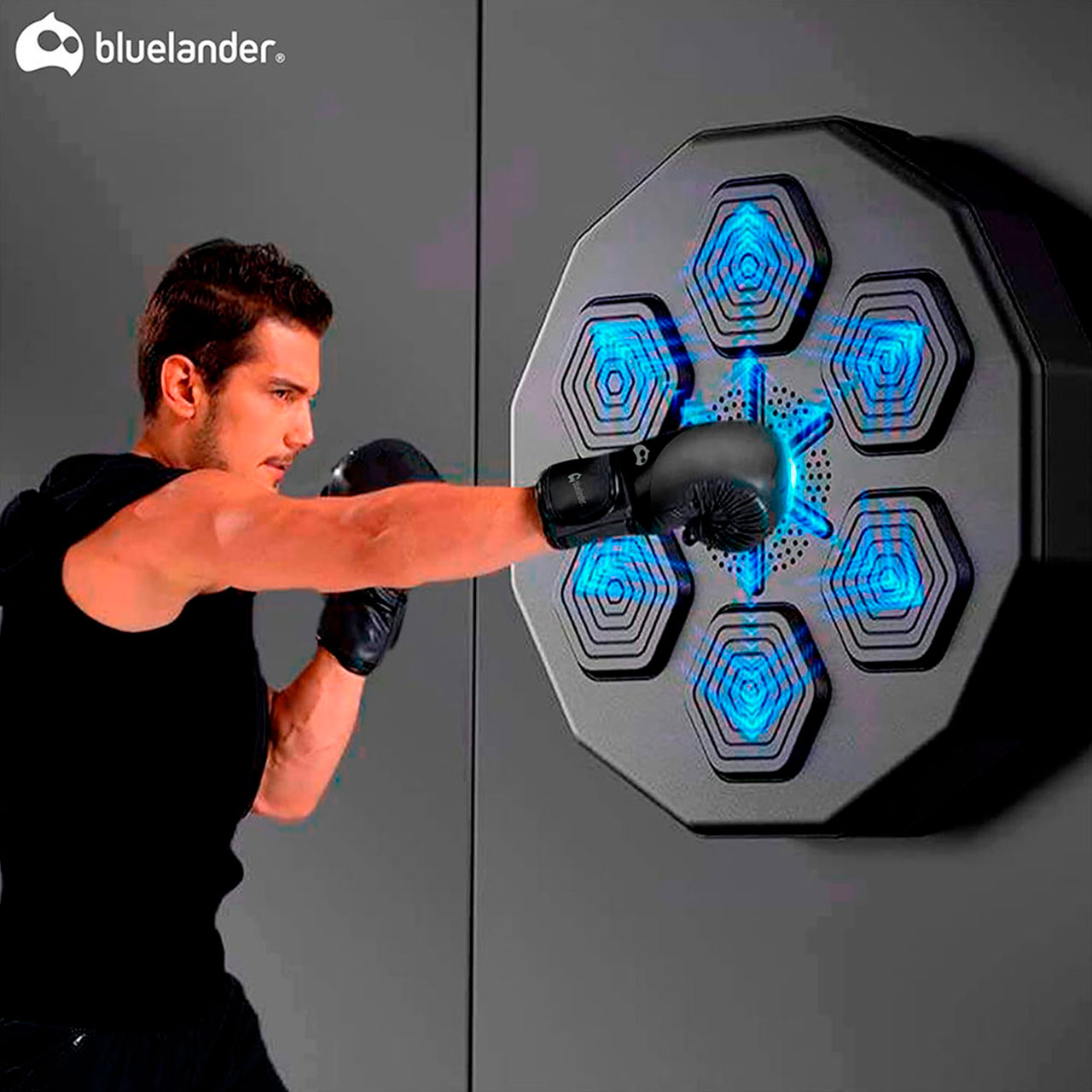 Foto 6 pulgar | Kit Maquina De Boxeo Con Guantes De 14 Oz Bluelander Negro Mate Con Protector Bucal